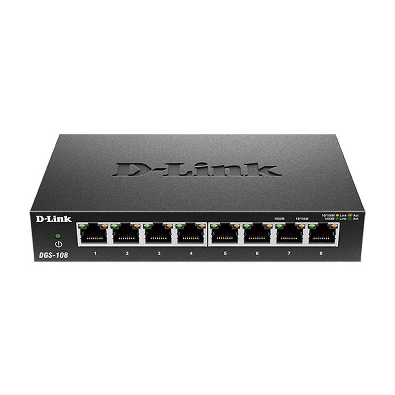 D-LINK DGS-108 Desktop Switch Networking D-LINK, Hubs Product image.