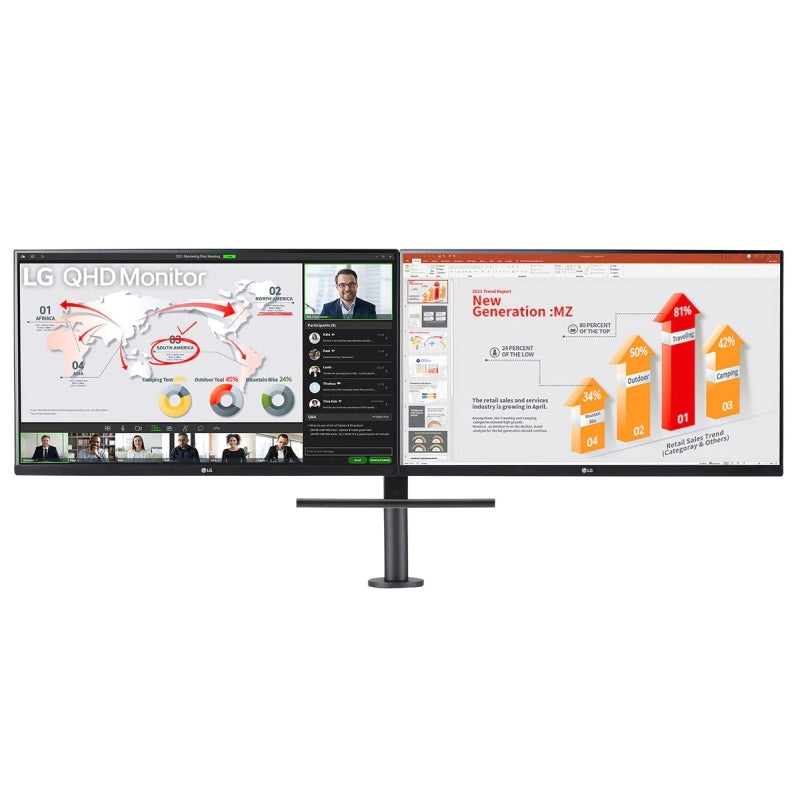 LG 27'' QHD Dual Monitor Computers LG, Monitors Product image.