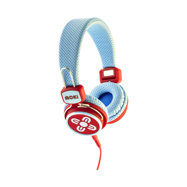 Moki Kids Safe - Blue & Red Audio Moki, Headphones Product image.