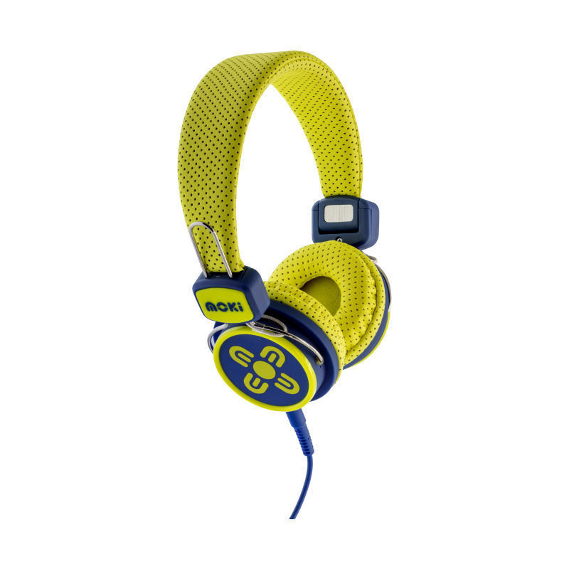 Moki Kids Safe - Yellow & Blue Audio Moki, Headphones Product image.