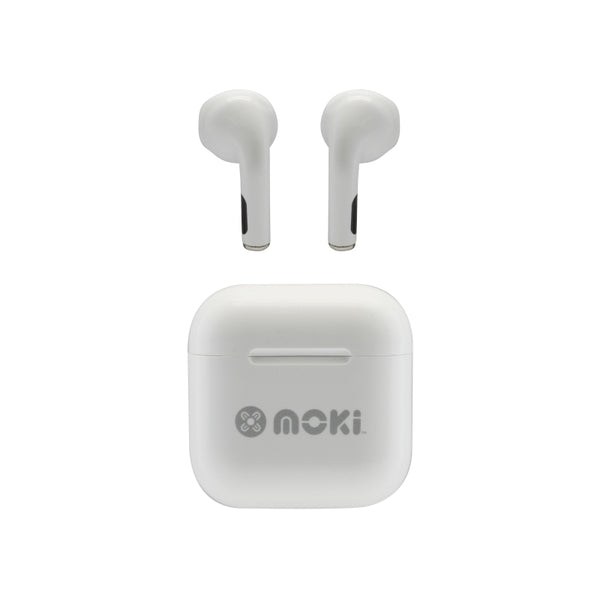 Moki Pods Mini White Audio Moki, Headphones Product image.