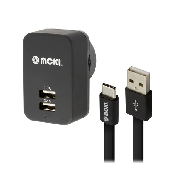 Moki Type-C USB Cable + Wall Computers Moki, Cables Product image.