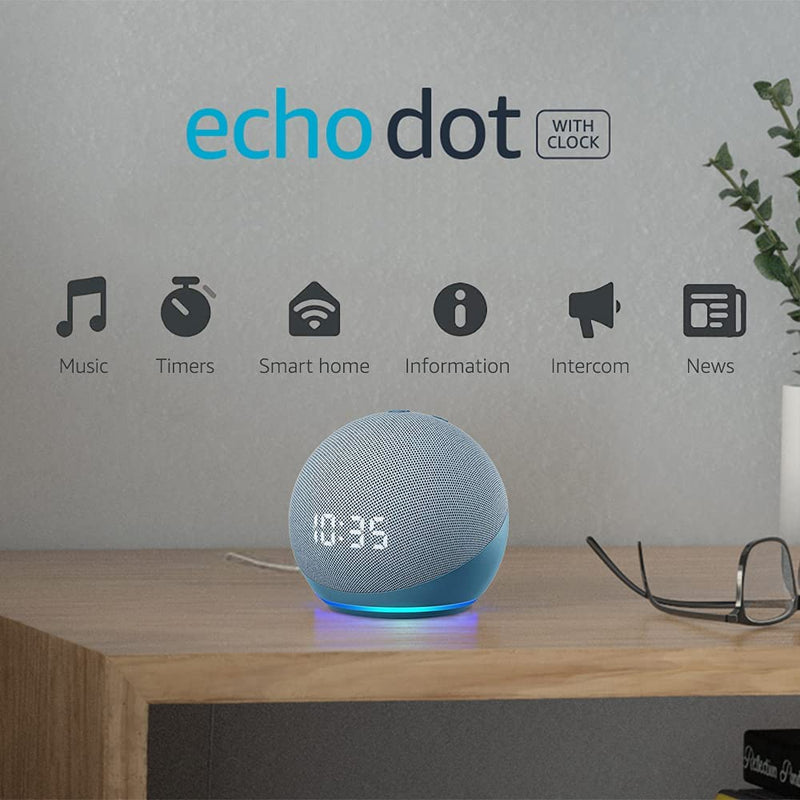 Echo Dot (4 Gen) with Clock & Alexa