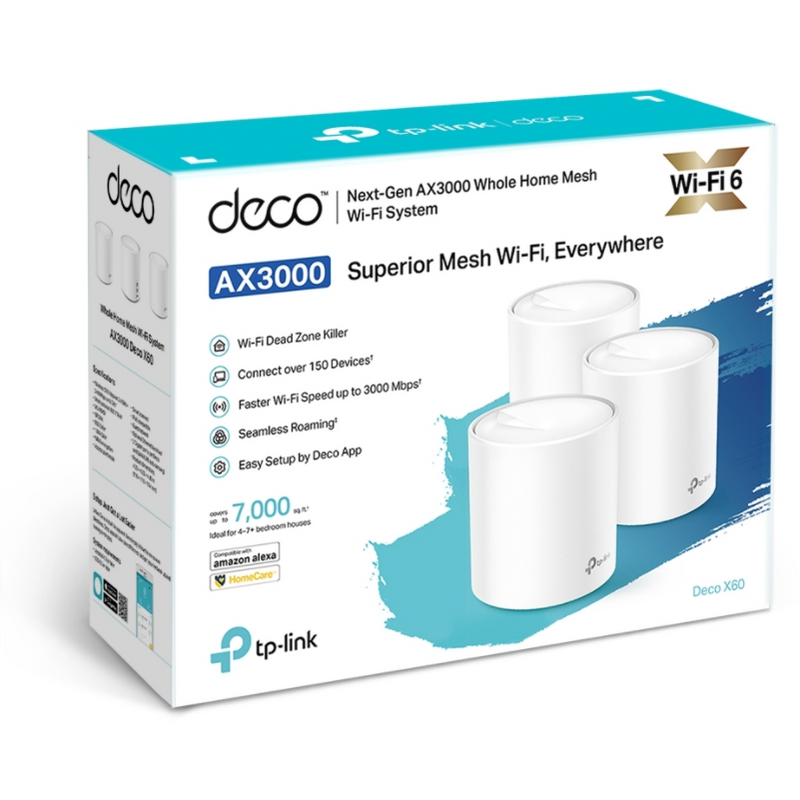 undefined TP-Link Whole Home Mesh Wi-Fi System Deco X60 AX3000 (3 Pack) TP-Link Wi-Fi Router skyhome australia smart home automation.